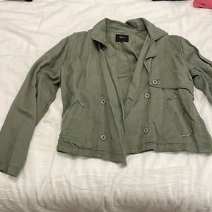Army green distressed jacket